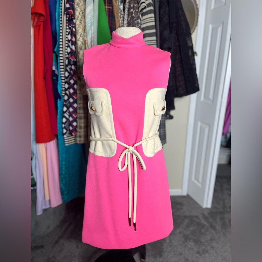 60s Mod Bubblegum Pink Mini Dress
